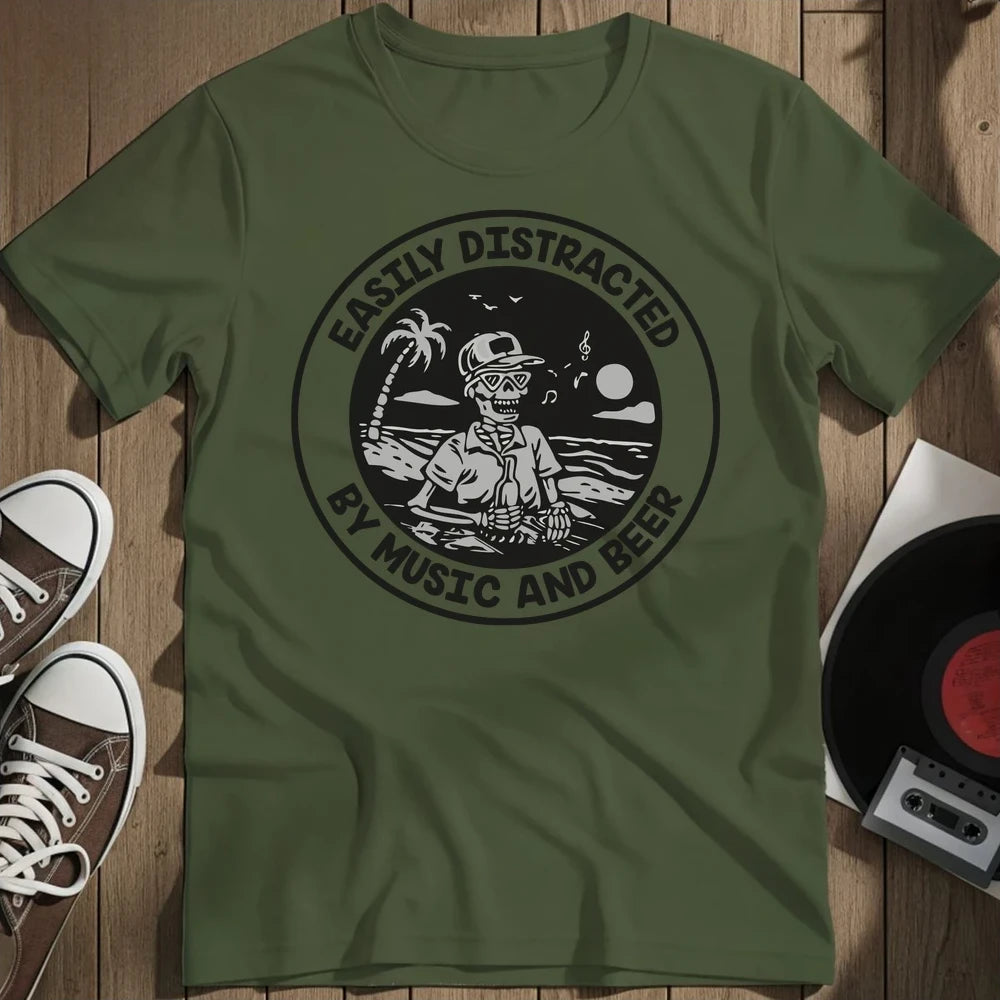 Easily Distracted T-Shirt - Military Green