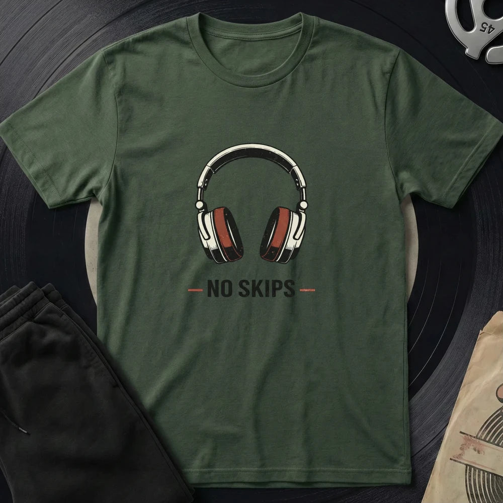 No Skips T-Shirt - Military Green