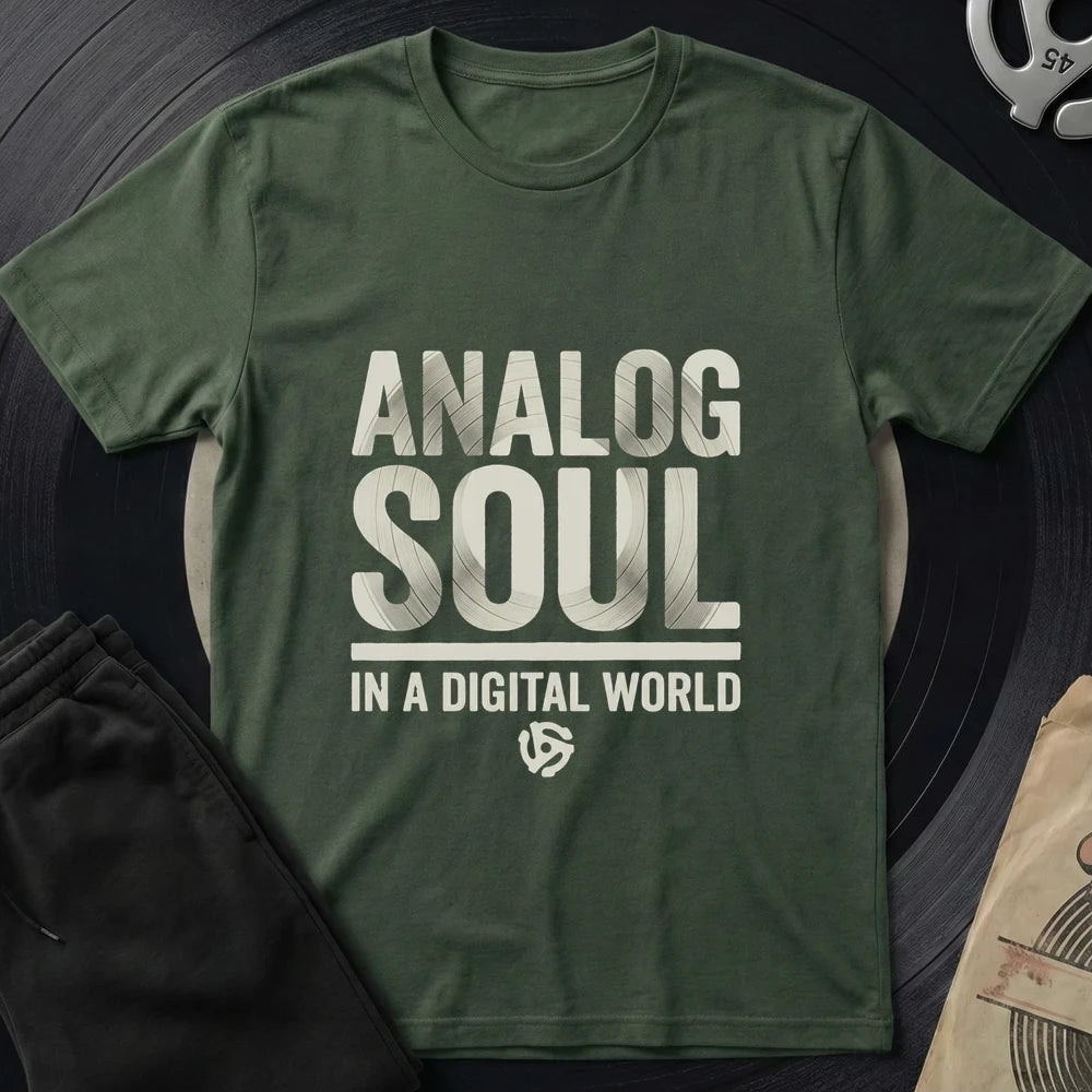 Analog Soul Digital World T-Shirt - Military Green