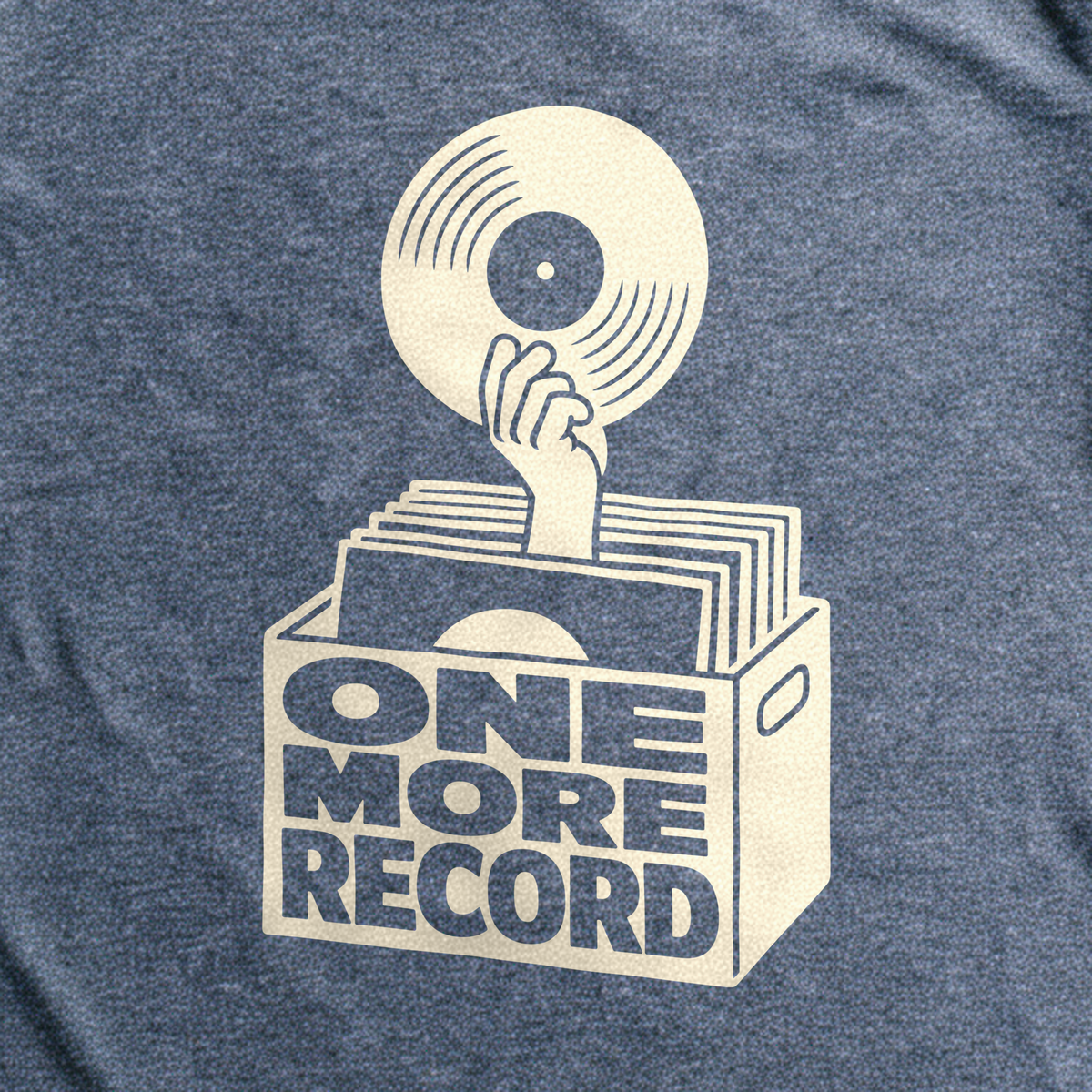 One More Record Tee - Dark Heather Grey close-up print