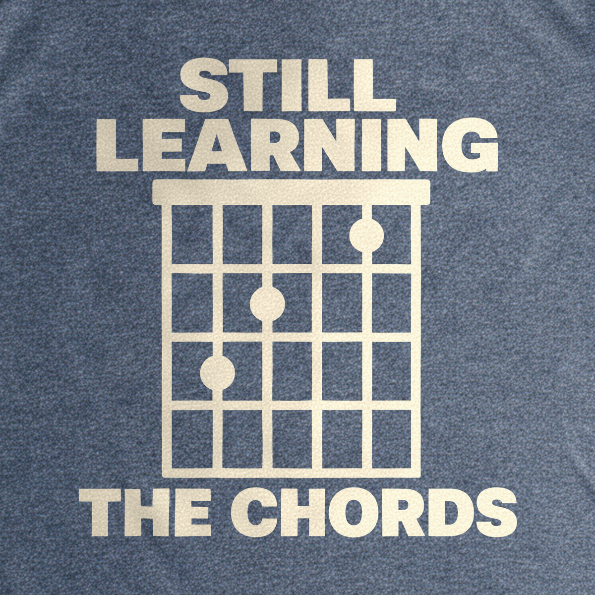 Still Learning the Chords Tee - Dark Heather Grey close-up print