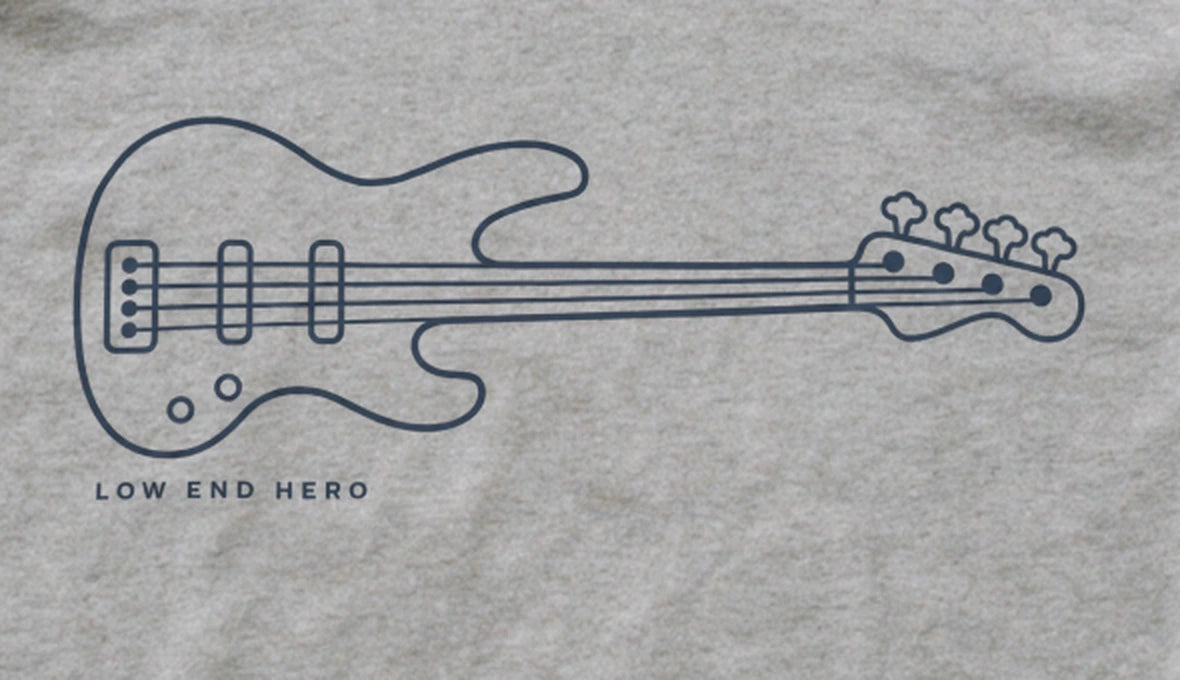 Low End Hero Tee - Sport Grey close-up print