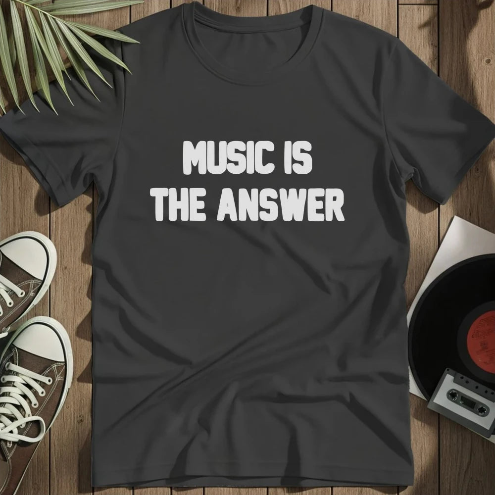 Music Is The Answer T-Shirt - Black