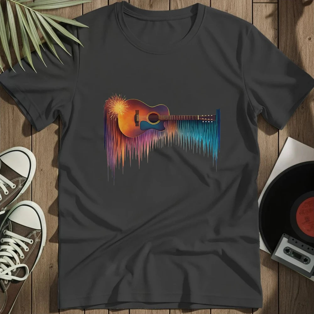 Colorful Guitar T-Shirt - Black
