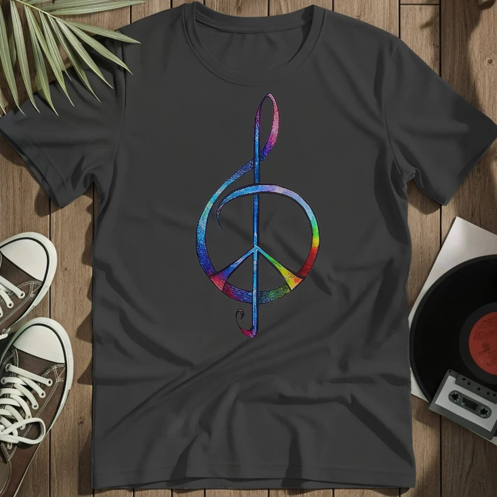Colorful Peace Note T-Shirt - Black