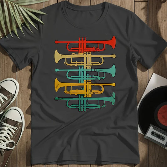 Colorful Trumpets T-Shirt - Black