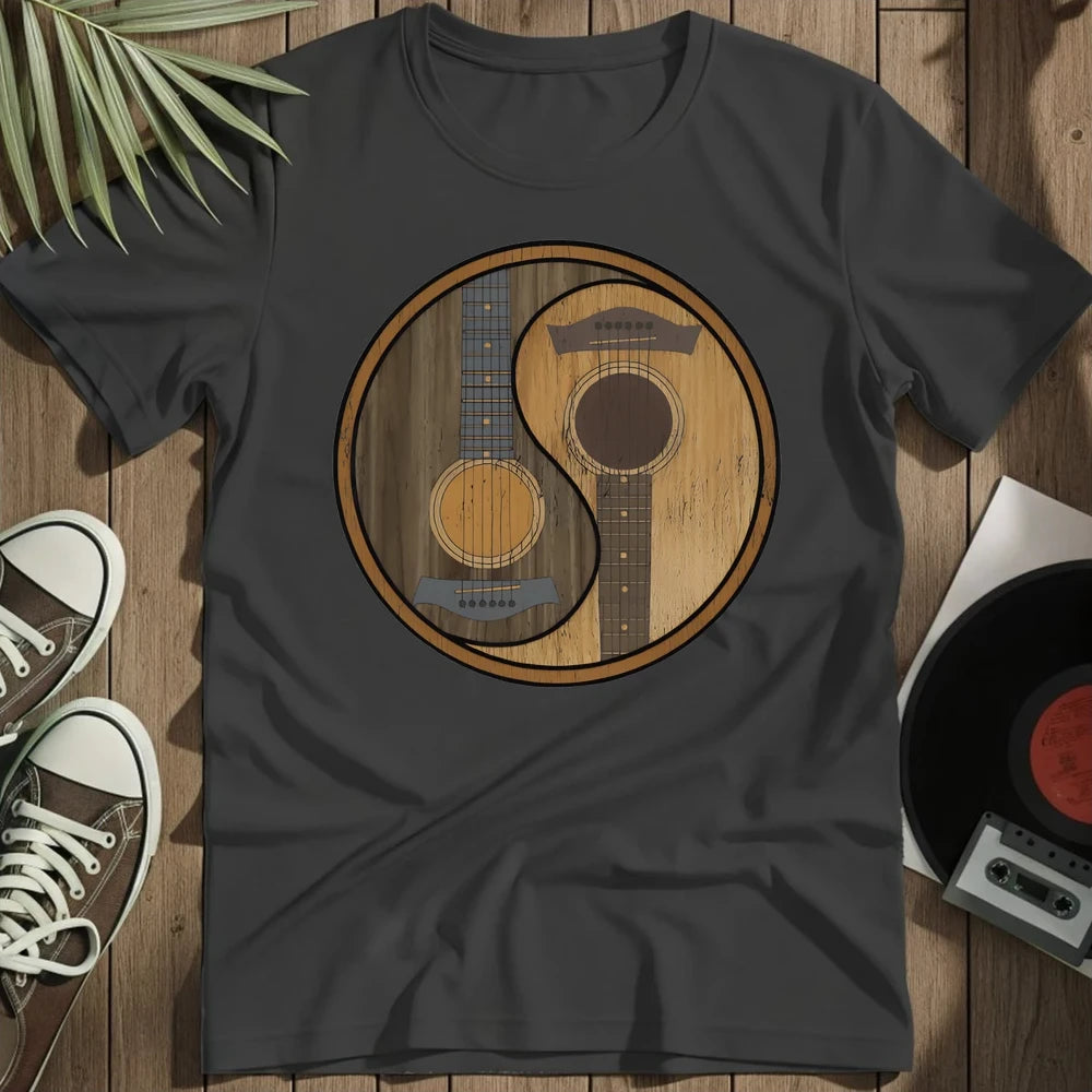 Yin Yang Guitar Base T-Shirt - Black