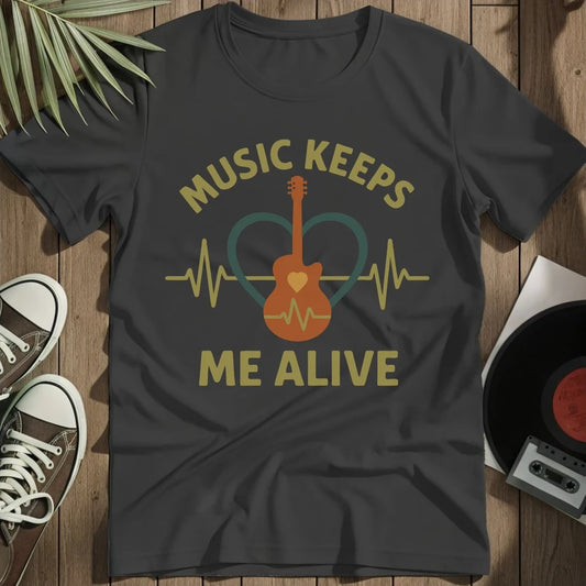 Music Keeps Me Alive T-Shirt - Black