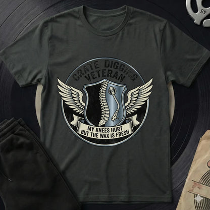 Crate Digging Veteran T-Shirt - Black