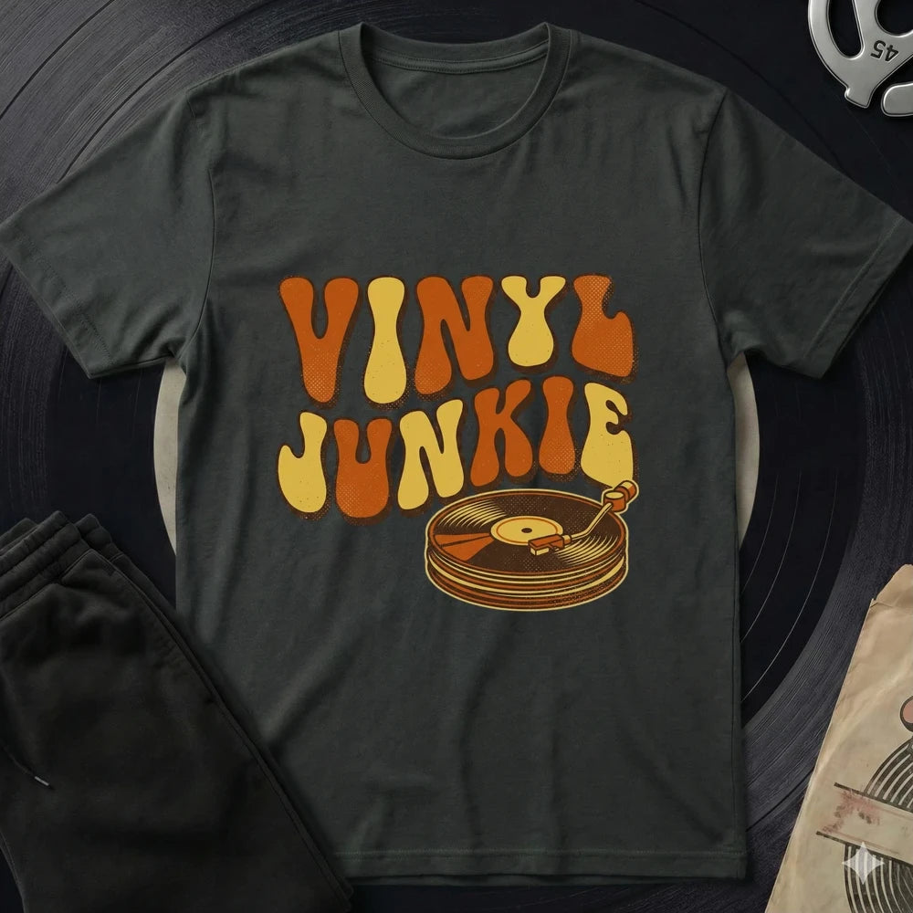 Vinyl Junkie T-Shirt - Black