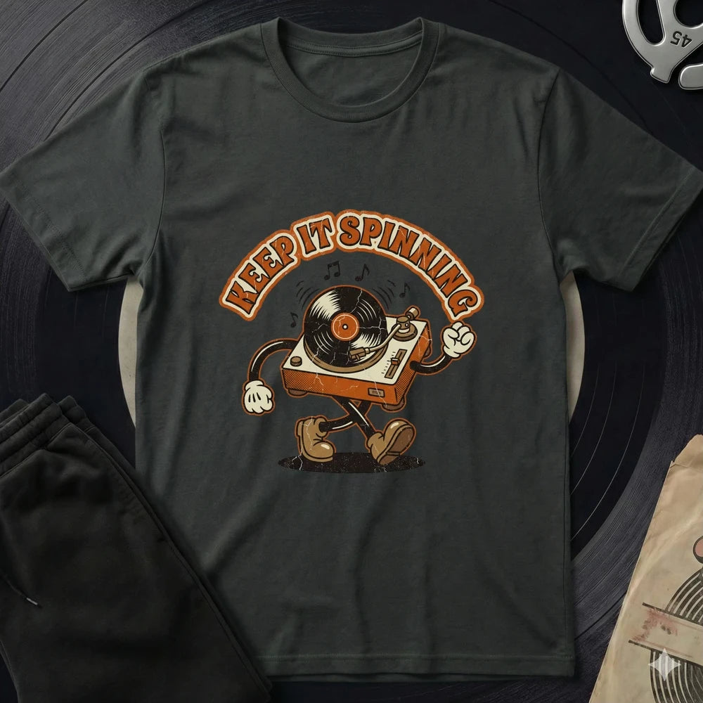 Keep It Spinning T-Shirt - Black