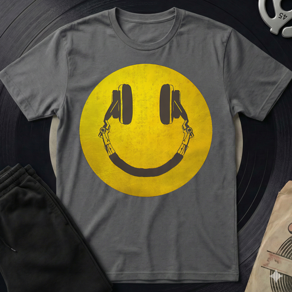 Distorted Smiley T-Shirt - Charcoal