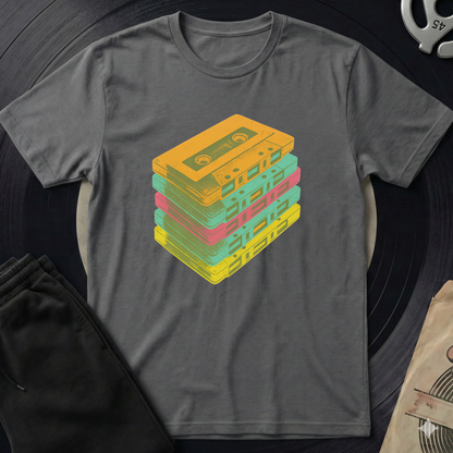 Casettes T Shirt - Charcoal