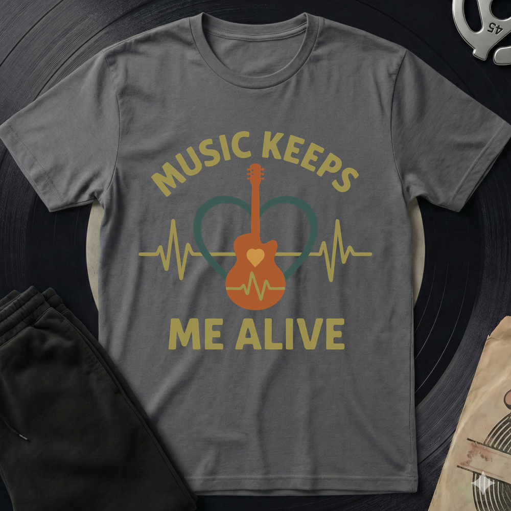 Music Keeps Me Alive T-Shirt - Charcoal