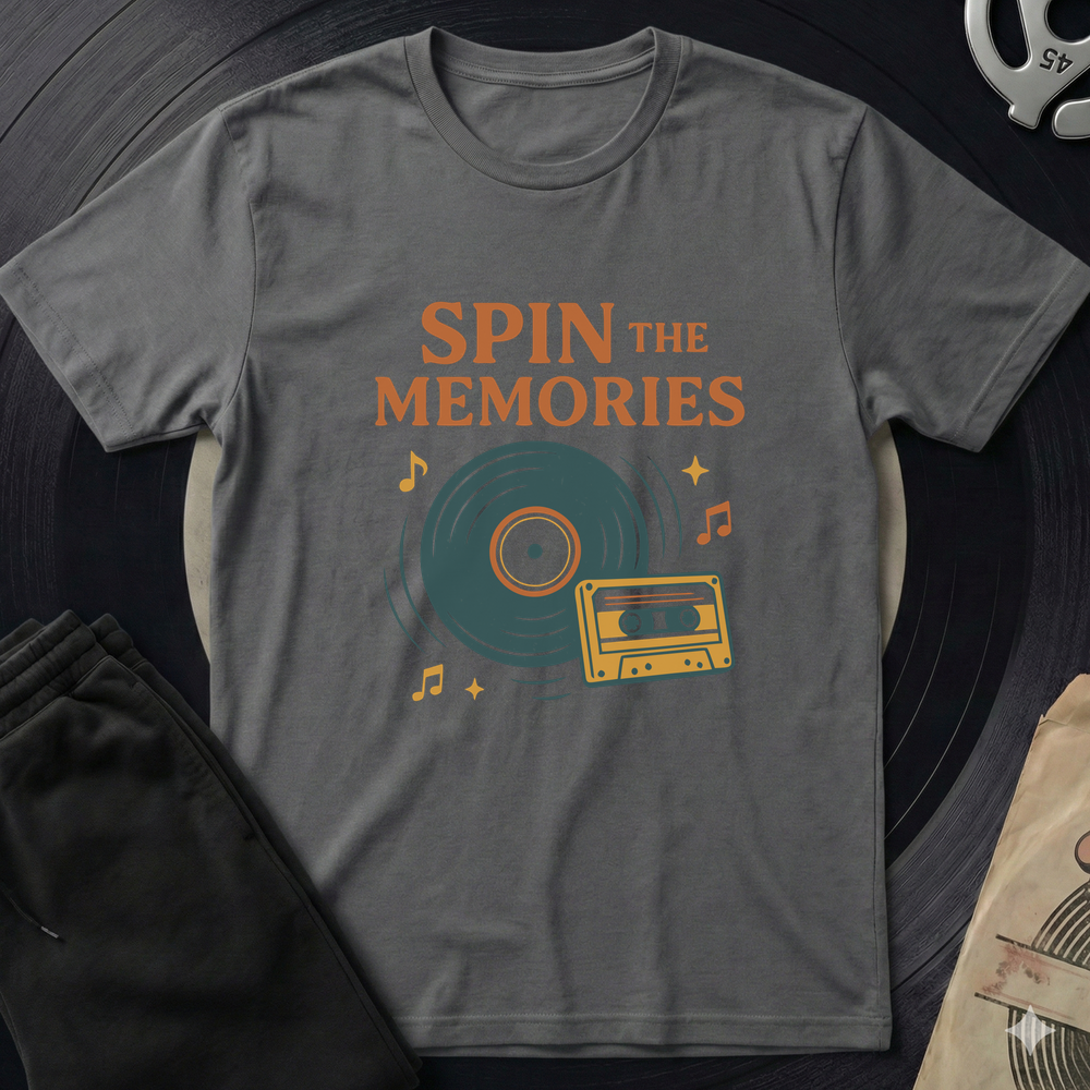Spin The Memories T-Shirt - Charcoal