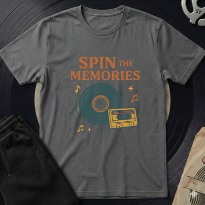 Spin The Memories T-Shirt - Charcoal
