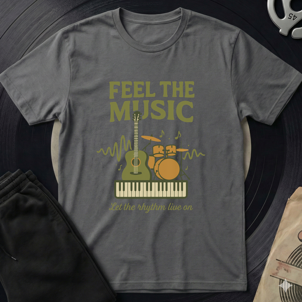 Feel The Music T-Shirt - Charcoal
