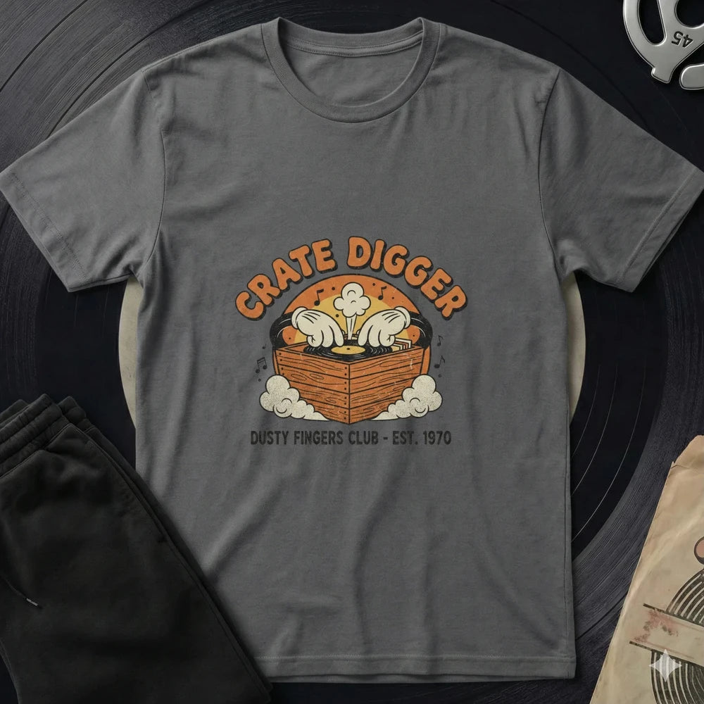 Crate Digger T-Shirt - Charcoal
