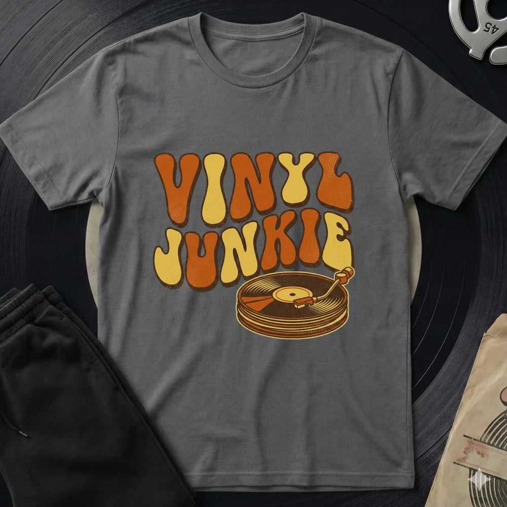 Vinyl Junkie T-Shirt - Charcoal
