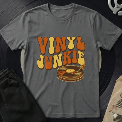 Vinyl Junkie T-Shirt - Charcoal