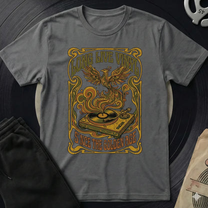 Long Live Vinyl T-Shirt - Charcoal