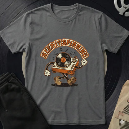Keep It Spinning T-Shirt - Charcoal