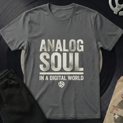 Analog Soul Digital World T-Shirt - Charcoal