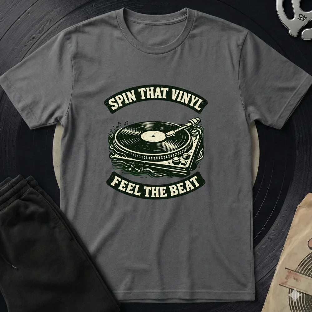 Spin That Vinyl T-Shirt - Charcoal