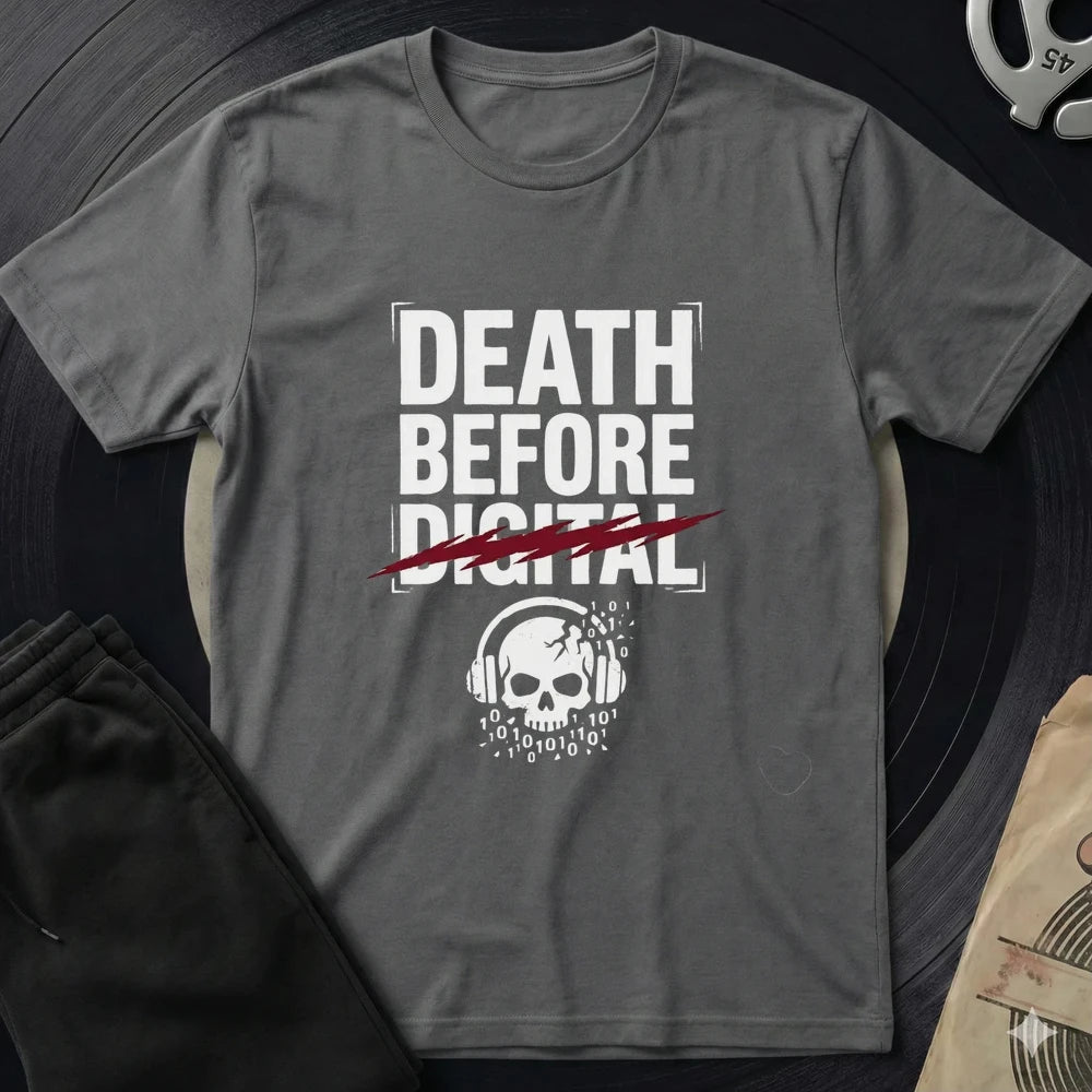 Death Before Digital T-Shirt - Charcoal