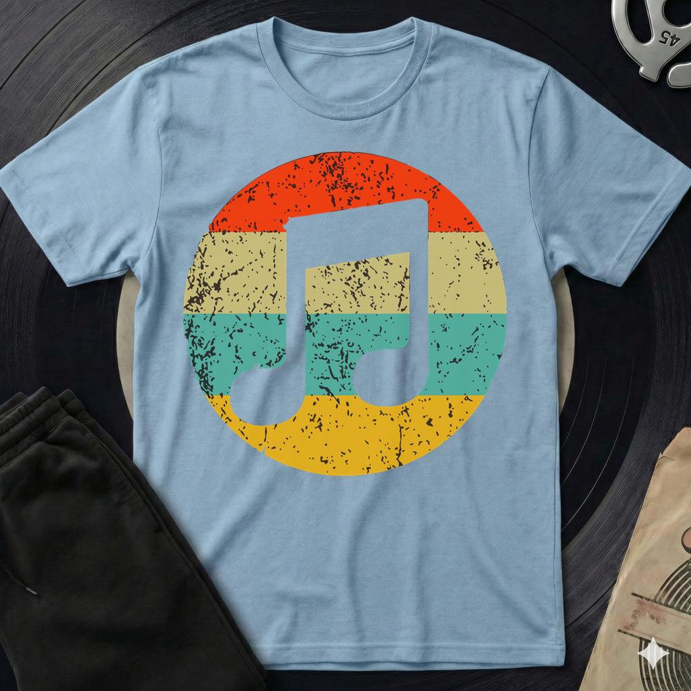 Distressed Note T-Shirt - Light Blue