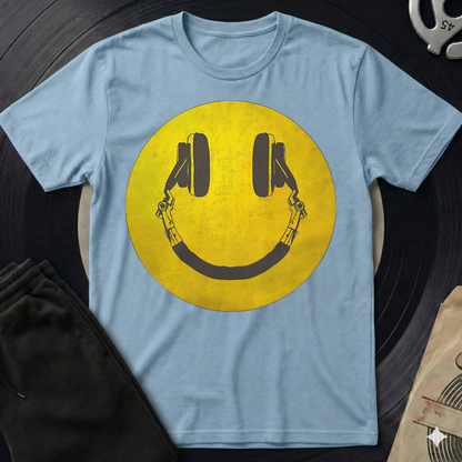Distorted Smiley T-Shirt - Light Blue