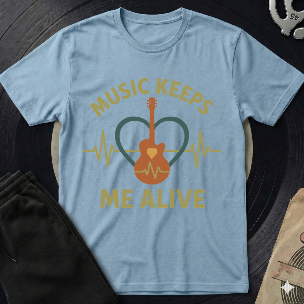 Music Keeps Me Alive T-Shirt - Light Blue