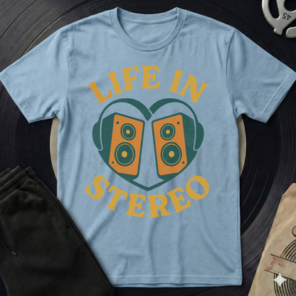 Life In Stereo T-Shirt - Light Blue