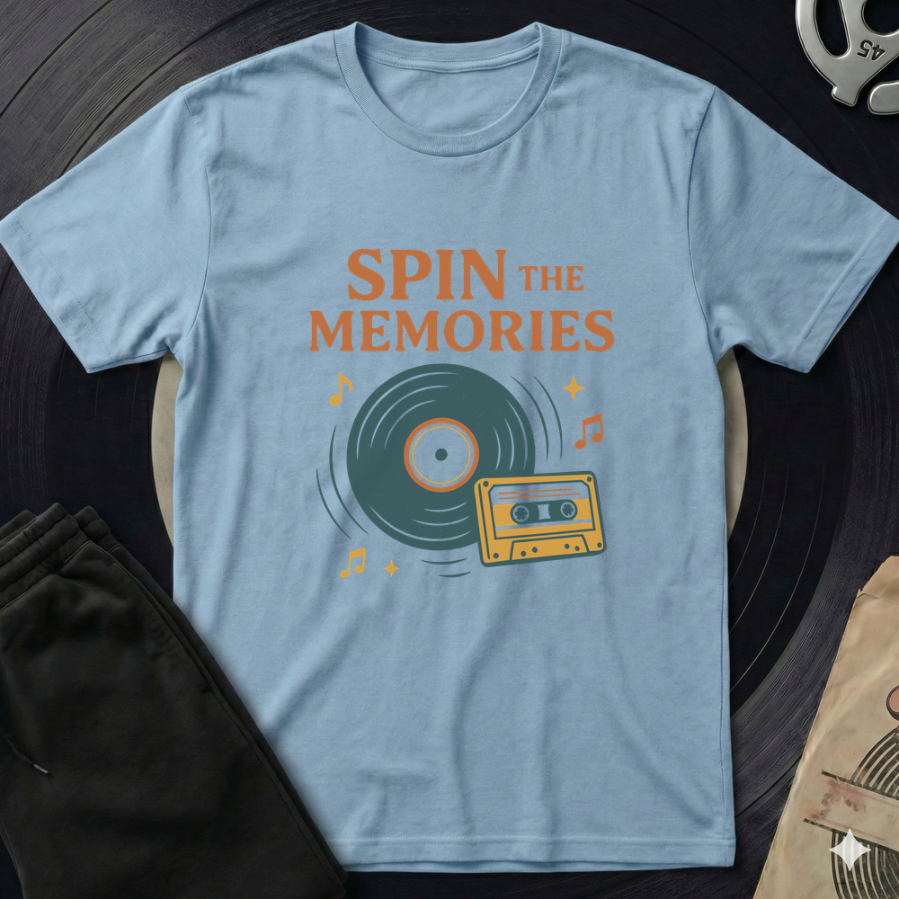 Spin The Memories T-Shirt - Light Blue