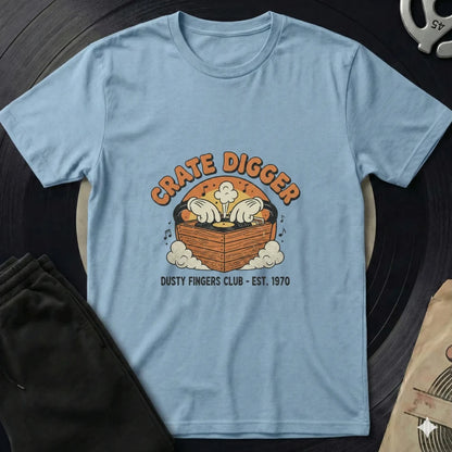 Crate Digger T-Shirt - Light Blue