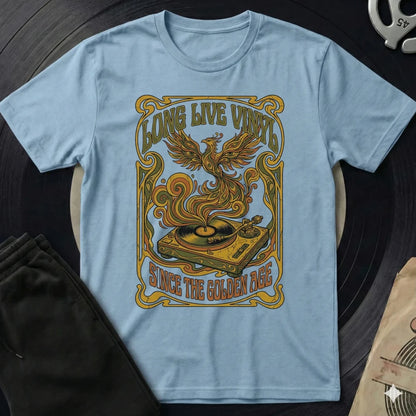Long Live Vinyl T-Shirt - Light Blue