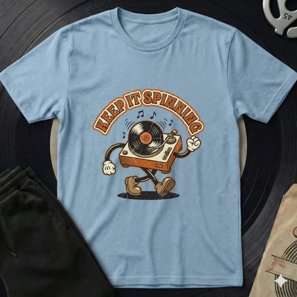 Keep It Spinning T-Shirt - Light Blue