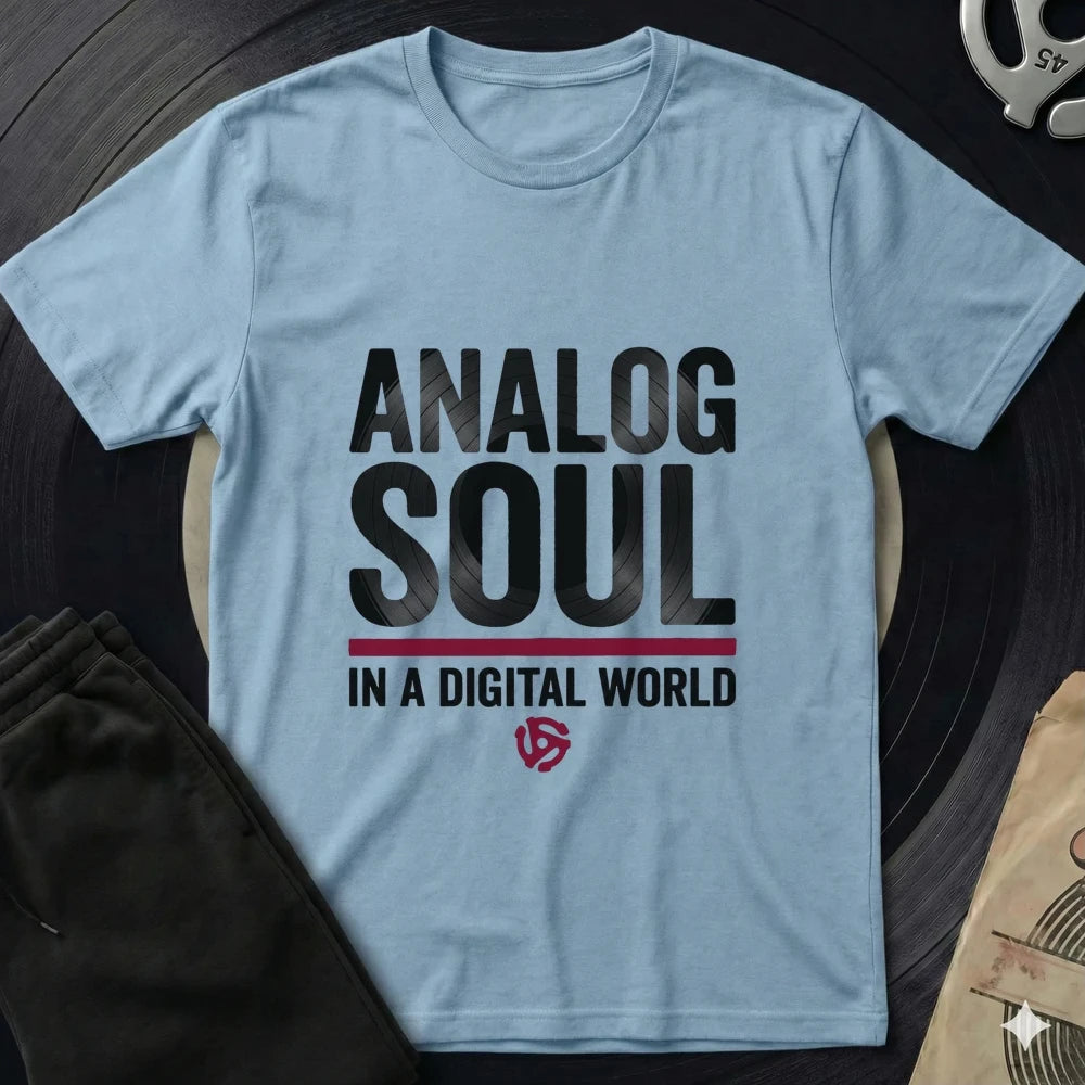 Analog Soul Digital World T-Shirt - Light Blue