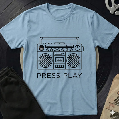 Press Play T-Shirt - Light Blue