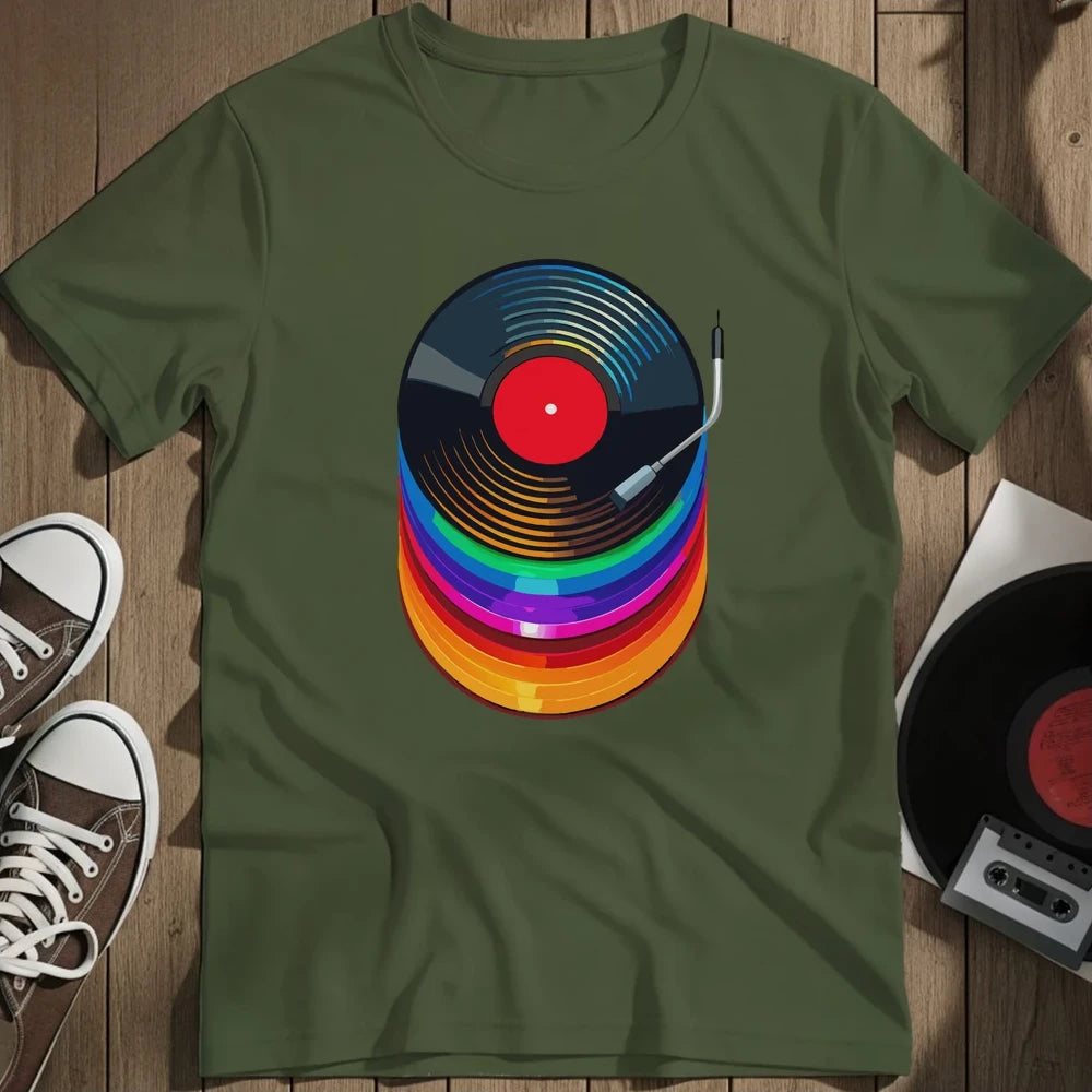 Colorful Vinyl T-Shirt - Military Green