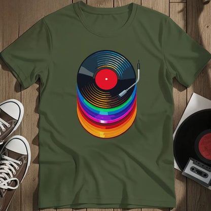 Colorful Vinyl T-Shirt - Military Green
