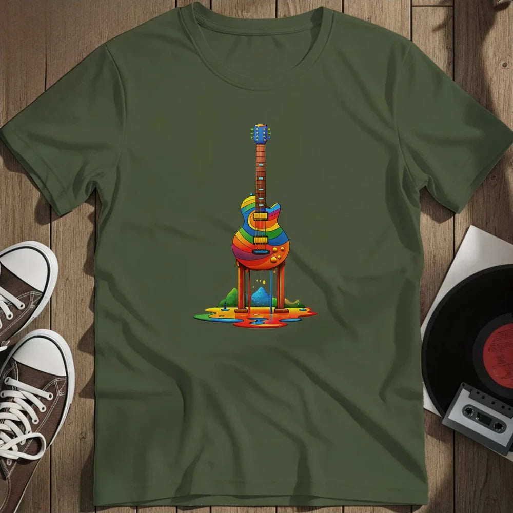 Drippin Guitar T-Shirt - Military Green