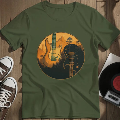 Yin Yang Guitars T-Shirt - Military Green