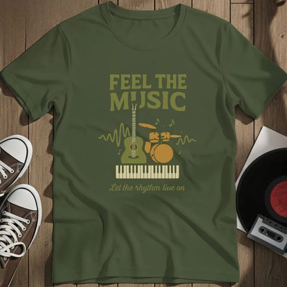 Feel The Music T-Shirt - Military Green