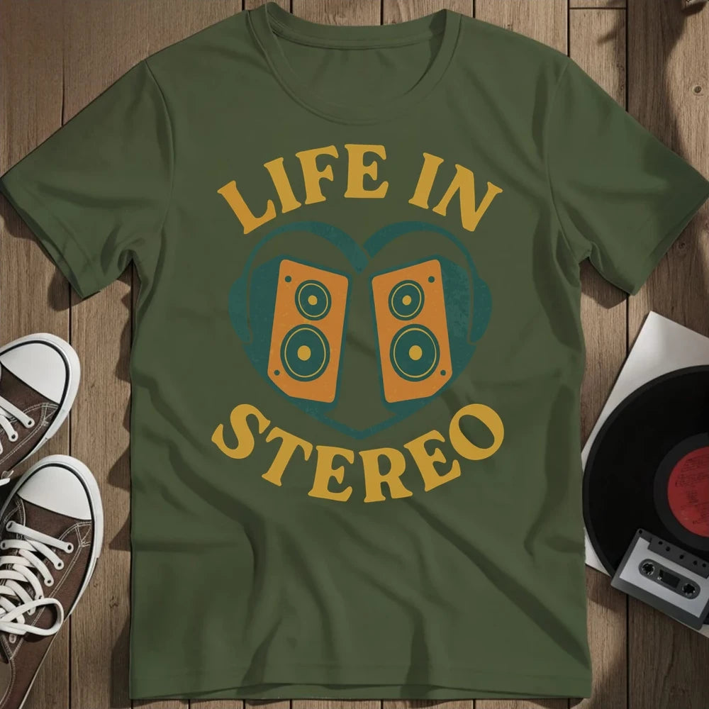 Life In Stereo T-Shirt - Military Green
