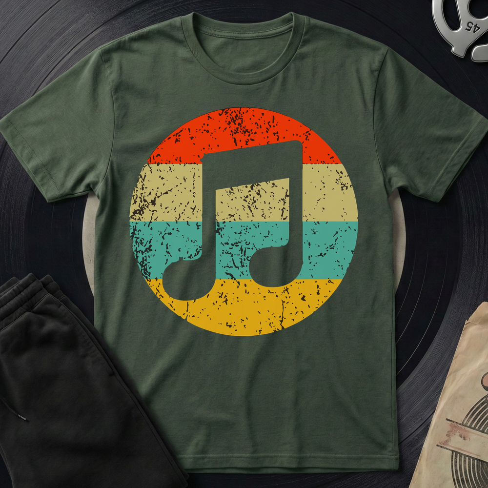 Distressed Note T-Shirt - Military Green