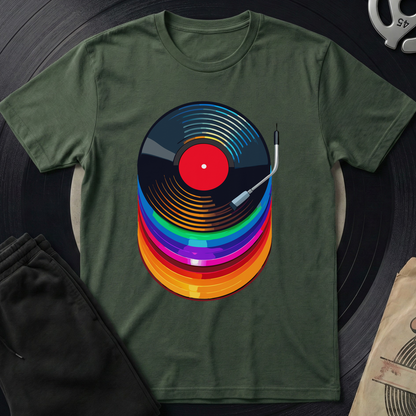 Colorful Vinyl T-Shirt - Military Green