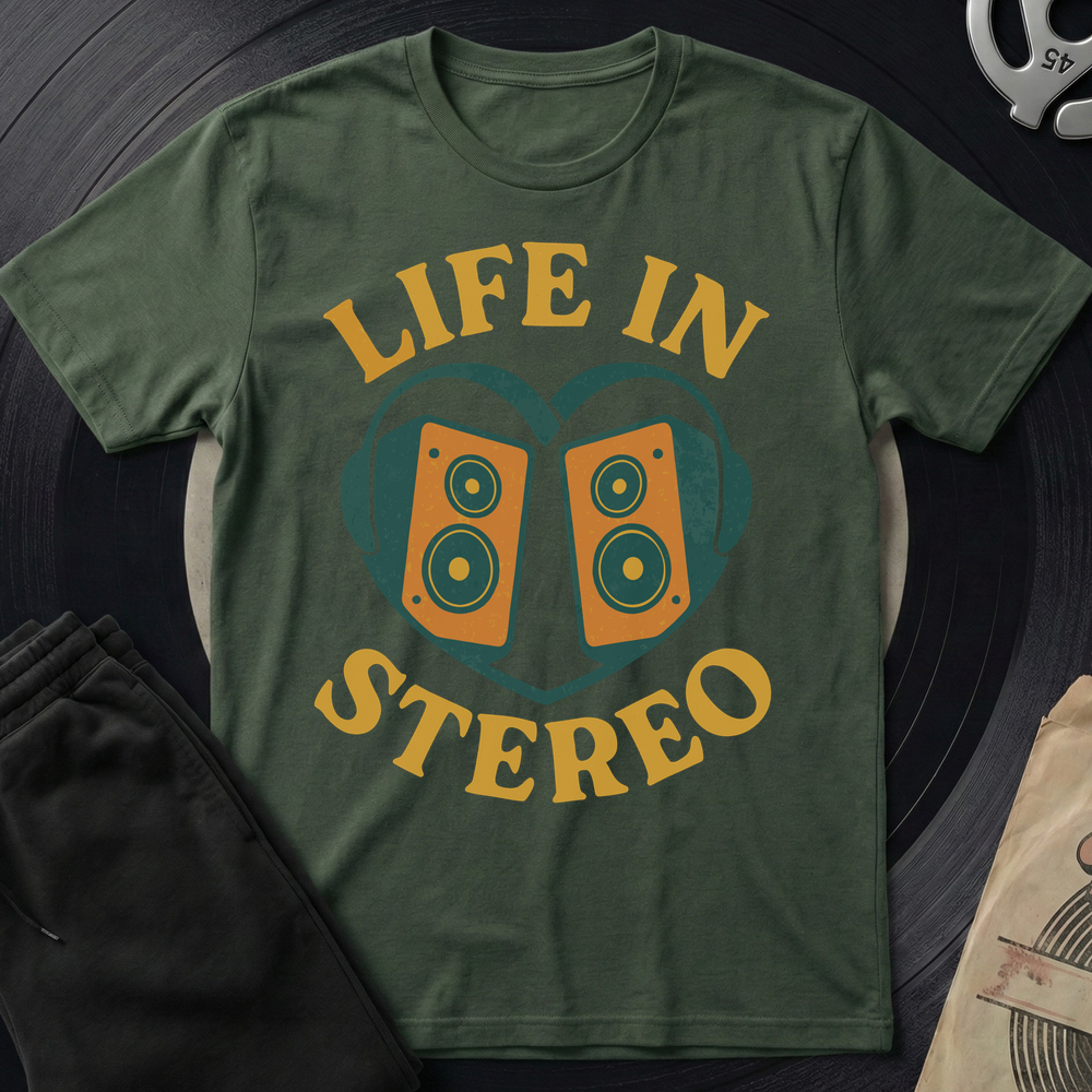 Life In Stereo T-Shirt - Military Green