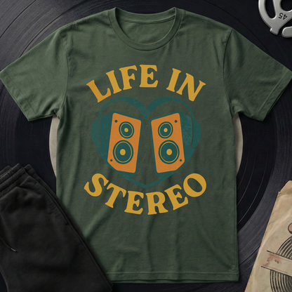 Life In Stereo T-Shirt - Military Green