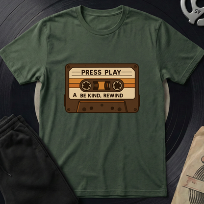 Be Kind Rewind T-Shirt - Military Green